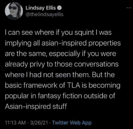 Lindsay tried to justify her tweet in another post