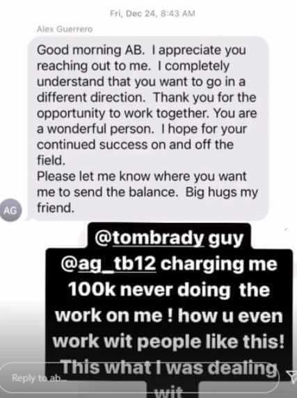 Antonio Brown calls out Tom Brady, Alex Guerrero on Instagram over money