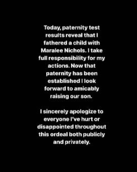 Tristan Thompson apologizes to Khloé Kardashian after Paternity test